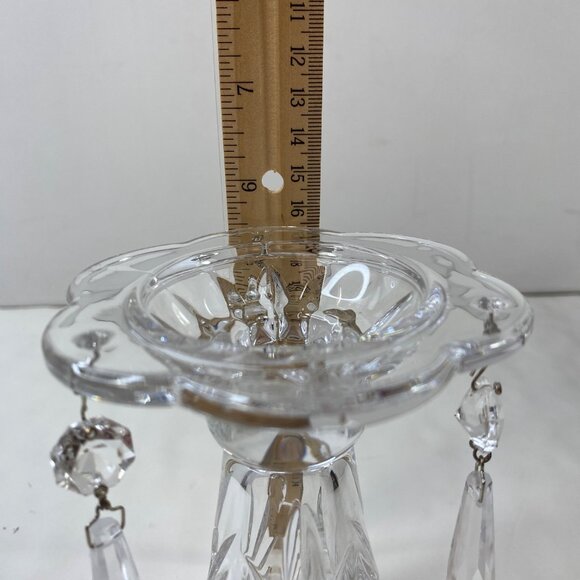 Royal Limited Lead Crystal Candlesticks Set 2 Dangling Prisms - Picture 10 of 16